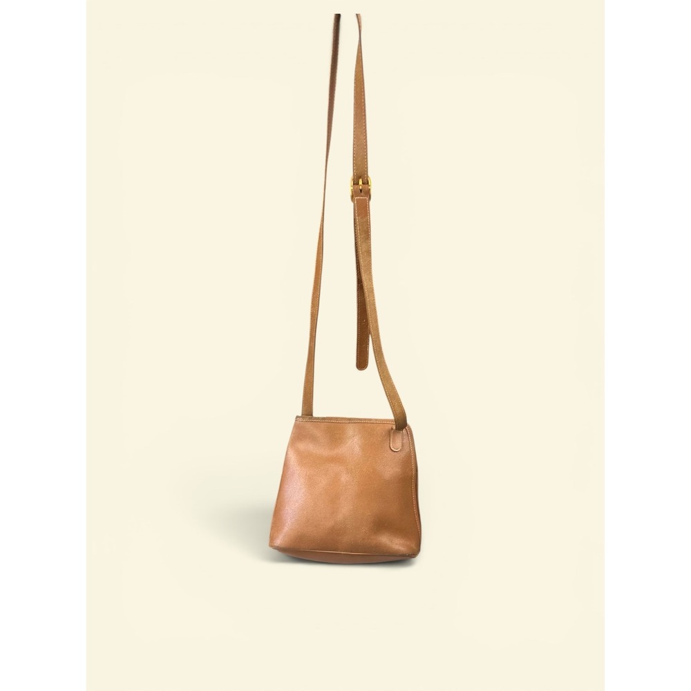Longchamp RoseauCrossbody Bag Small Cognac Tan Vintage Bamboo Toggle Leather - Picture 3 of 14